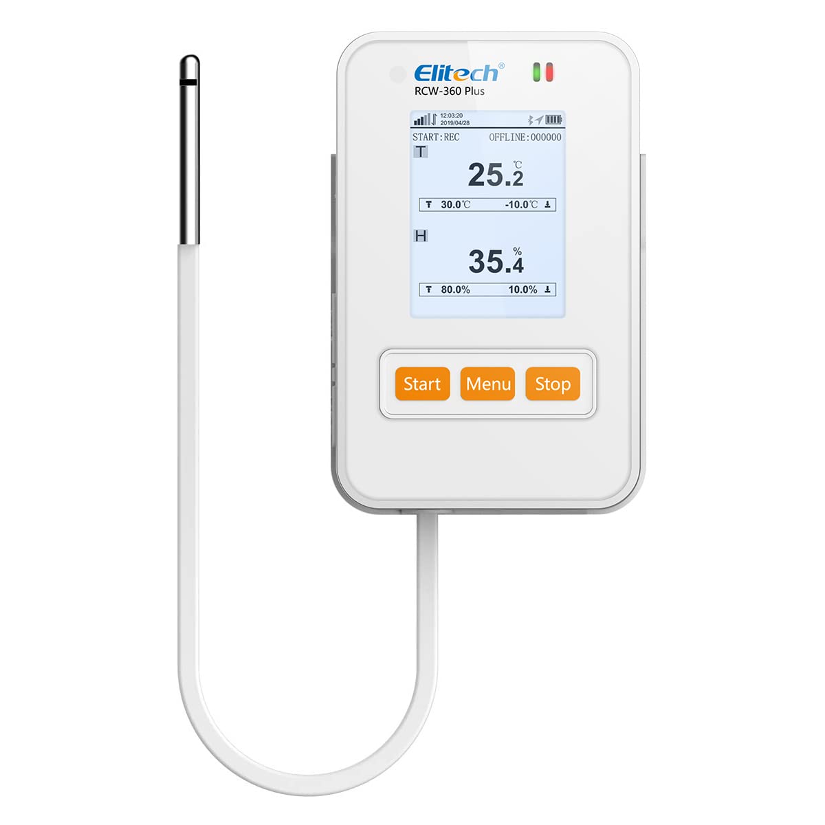 Elitech RCW-360P-THE 4G Digital Data Logger Remote Real-Time Temperature Humidity Monitor with GPS tracking External T&H Probe