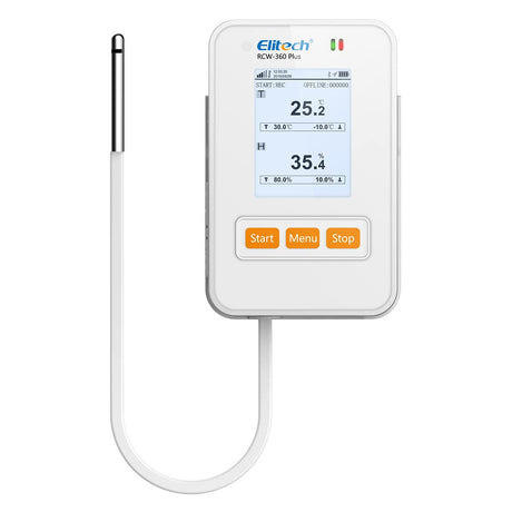 Elitech RCW-360P-THE 4G Digital Data Logger Remote Real-Time Temperature Humidity Monitor with GPS tracking External T&H Probe