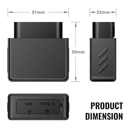 Jimi VL512 OBD II 4G + 2G GPS tracker with mic to listen
