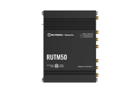 Teltonika RUTM50 Dual Sim Support with auto Failover 4G and 5G Cellular Router ideal for Smart Cities and industrial Automation